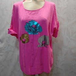 BLUSA TRES FLOR BRILLO LISA