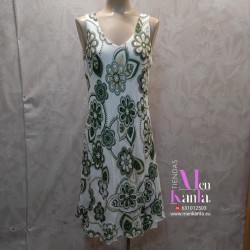 VESTIDO SALOME CUELLO PICO SIN MANGA