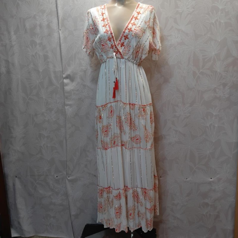 VESTIDO LARGO CLOE LARAGA CON BRILLO