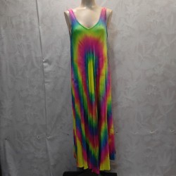 VESTIDO DEGRADADO CUELLO PICO LARGO TIRANTES