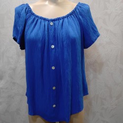 BLUSA ELISA LIDA GOMA CUELLO MANG CORTA