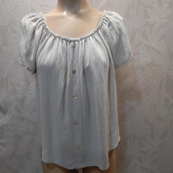 BLUSA ELISA LIDA GOMA CUELLO MANG CORTA