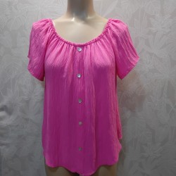 BLUSA ELISA LIDA GOMA CUELLO MANG CORTA
