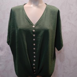 BLUSA ERIKA BOTONES Y LAZO MANGA CORTA