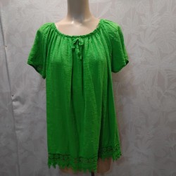 BLUSA DENIA MANG CORTA PUNTILLA ABAJO