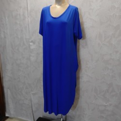 VESTIDO LISO MANGA CORTA Y BOLSILLOS