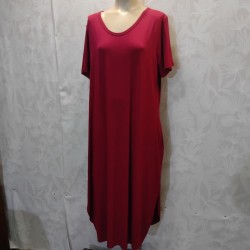 VESTIDO LISO MANGA CORTA Y BOLSILLOS