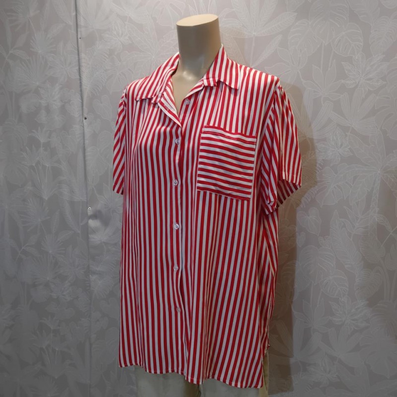 CAMISA RAYAS MANGA CORTA  T GRANDE
