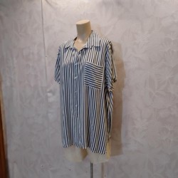 CAMISA RAYAS MANGA CORTA  T GRANDE