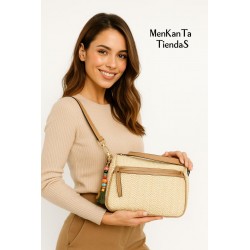 BOLSO BANDOLERA CON DOS COMPARTIMENTOS EXTERIOR 