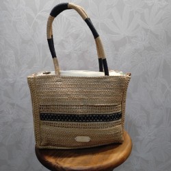 BOLSO ASA LARGA BICOLOR Y BANDOLERA