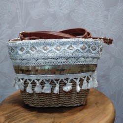 CAPAZA  BOLSO CON BORLONES Y PASAMANERIA