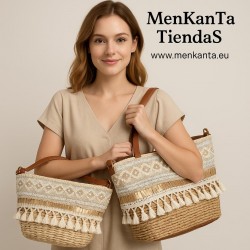 CAPAZA  BOLSO CON BORLONES Y PASAMANERIA