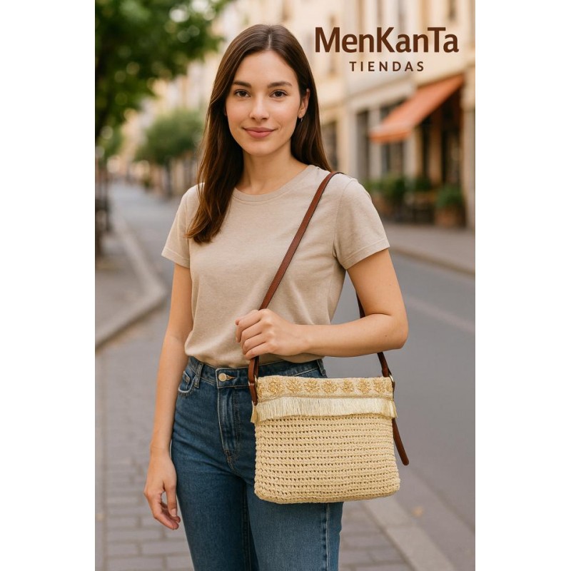 BOLSO BANDOLERA FLECO BRILLO