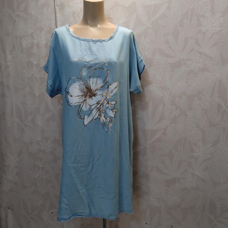 VESTIDO TRIDIBUJO CUELLO REDONDO