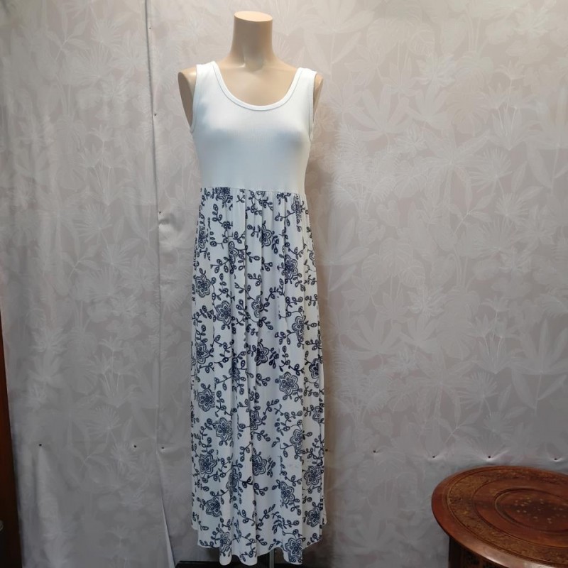 VESTIDO BEA LARGO ESTAMPADO FALDA TIRANTE