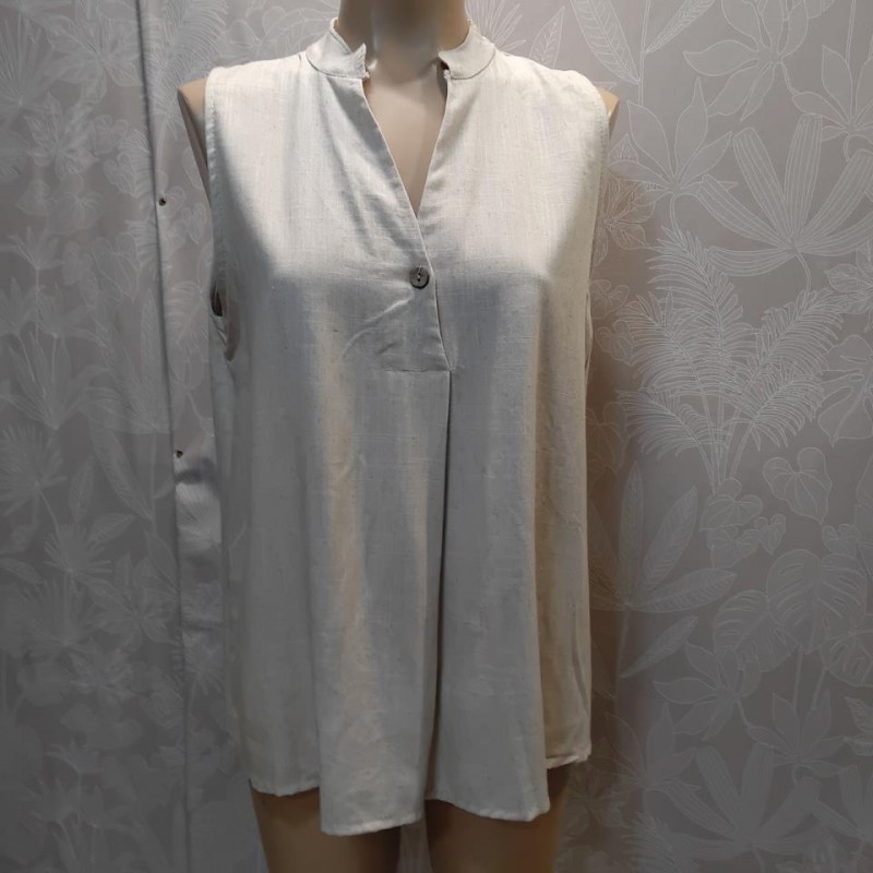BLUSA SIN MANGA BOTON PEQUEÑO TLINO