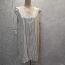 VESTIDO ESMERELADA RAYAS SIN MANGA CON VOLANTE