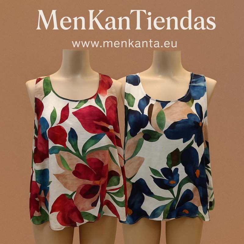 BLUSA SIN MANGA MINA CON BOTONES EN LA ESPALDA