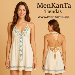 VESTIDO JADIYA ESPALDA AL AIRE COJIDO CUELLO