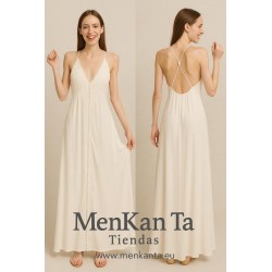 VESTIDO FAYRUZ LARGO COGIDO CUELLO ESPELADA LARGO