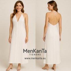 VESTIDO FAYRUZ LARGO COGIDO CUELLO ESPELADA LARGO