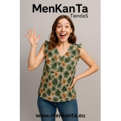 BLUSA FAIZA SIN MANGA VOLANTE