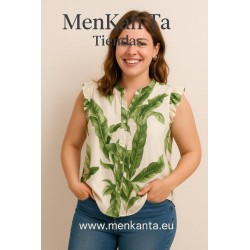 BLUSA HALIMA SIN MANGA VOLANTE