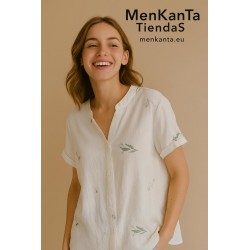 CAMISA ESMA BORDADO MANGA CORTA