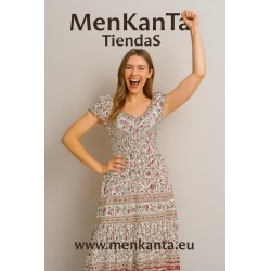 VESTIDO NIDO ABEJA CINTURA SIN MANGA LARGO 
