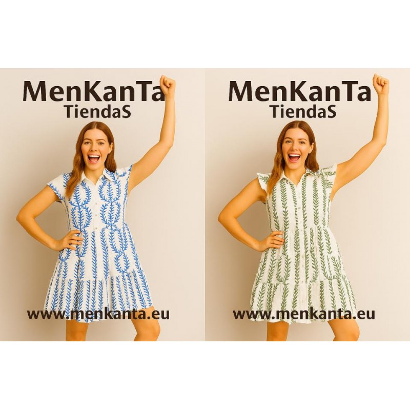 VESTIDO CAMISERO SALOME SIN MANGA BORDADO