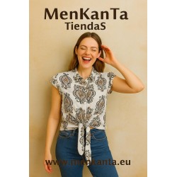 CAMISA GABRIELA MANGA CORTA Y LAZO