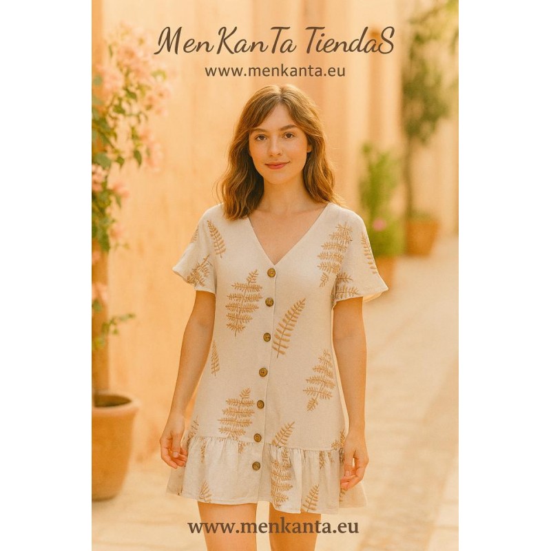 VESTIDO CAMISERO SOLE MANGA BORDADO