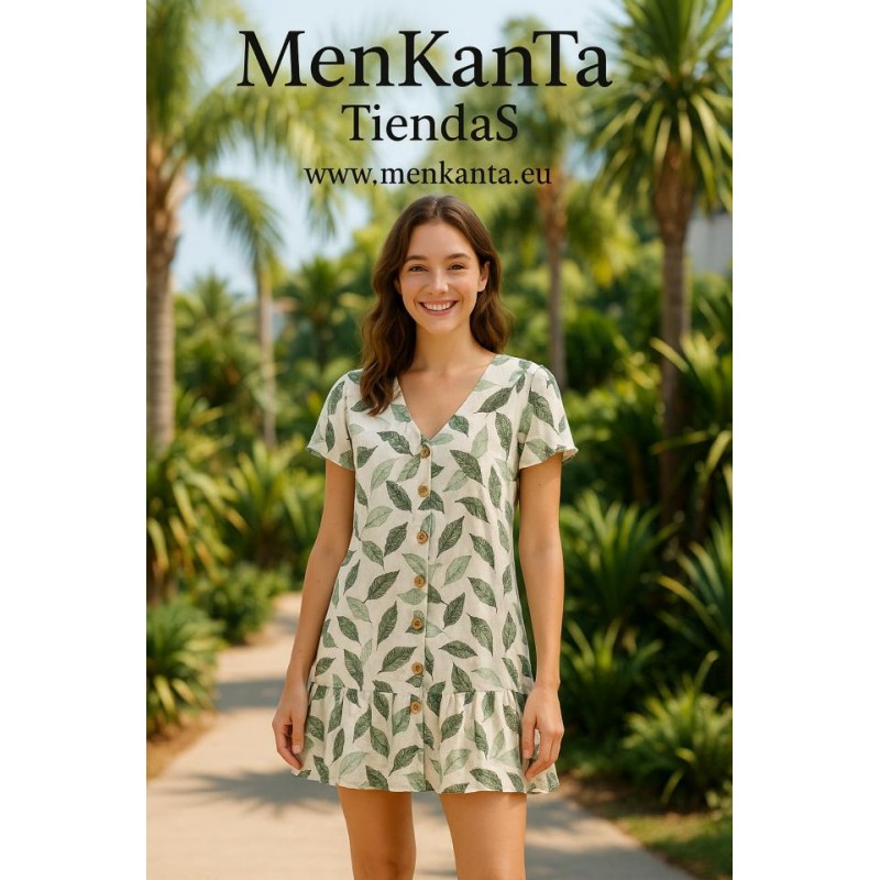 VESTIDO CAMISERO CAMILA CORTO MANGA CORTA