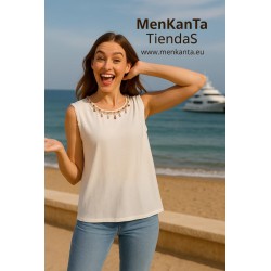 BLUSA MARA SIN MANGA DECORACION CUELLO
