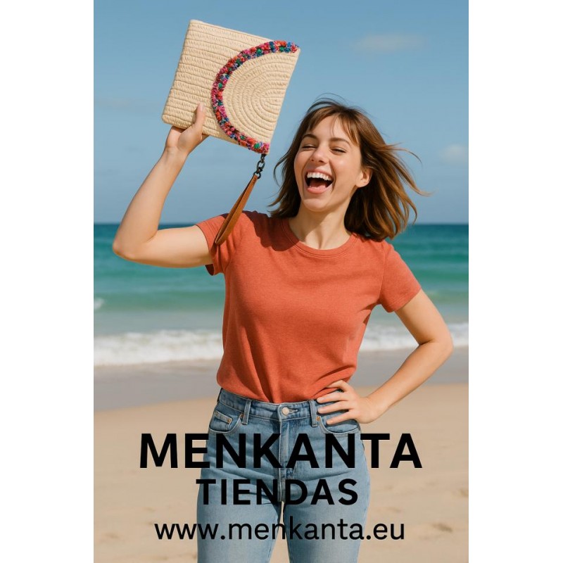 BOLSO DE MANO CON FILO DE PEDRERIA COLOR