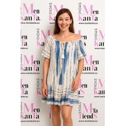 VESTIDO TELMA CON MANGA CORTA  Y CORDON CUELLO