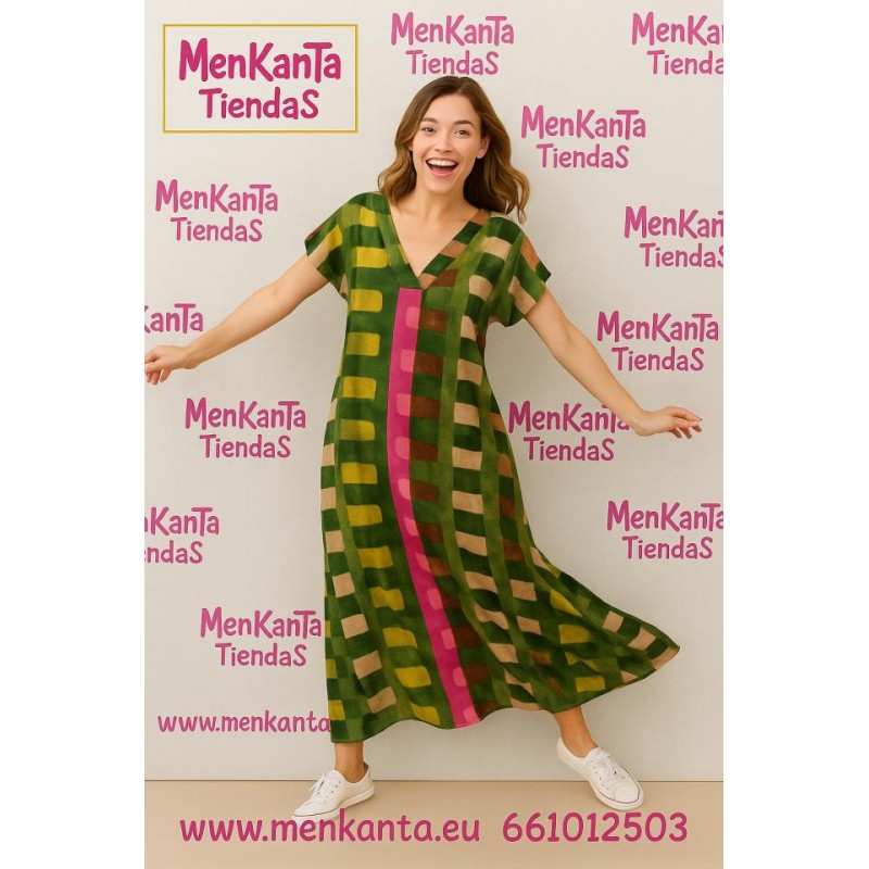VESTIDO YOLI LARGO MANGA CORTA 