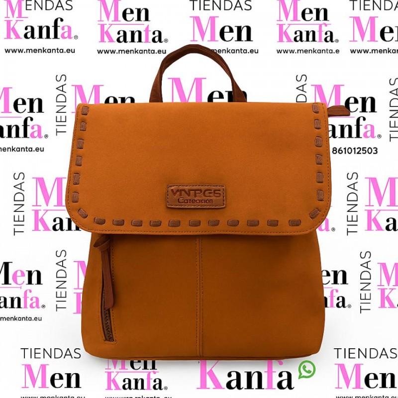 MOCHILA OVAR CON ASA BICOLOR CON TACHUELA