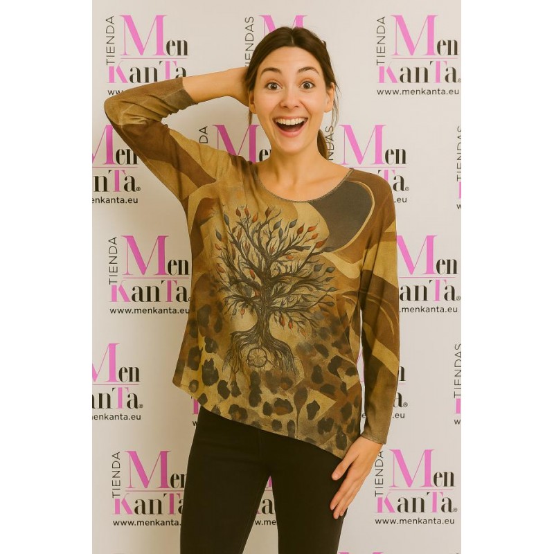 JERSEY ESTAMPADO DIBUJO MANGA LARGA CUELLO REDONDO