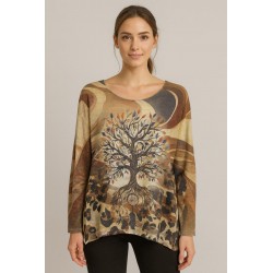 JERSEY ESTAMPADO DIBUJO MANGA LARGA CUELLO REDONDO