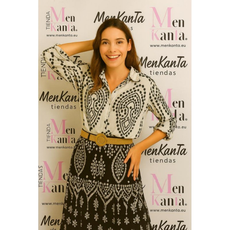 CAMISA EVA BORDADA MANGA CODO