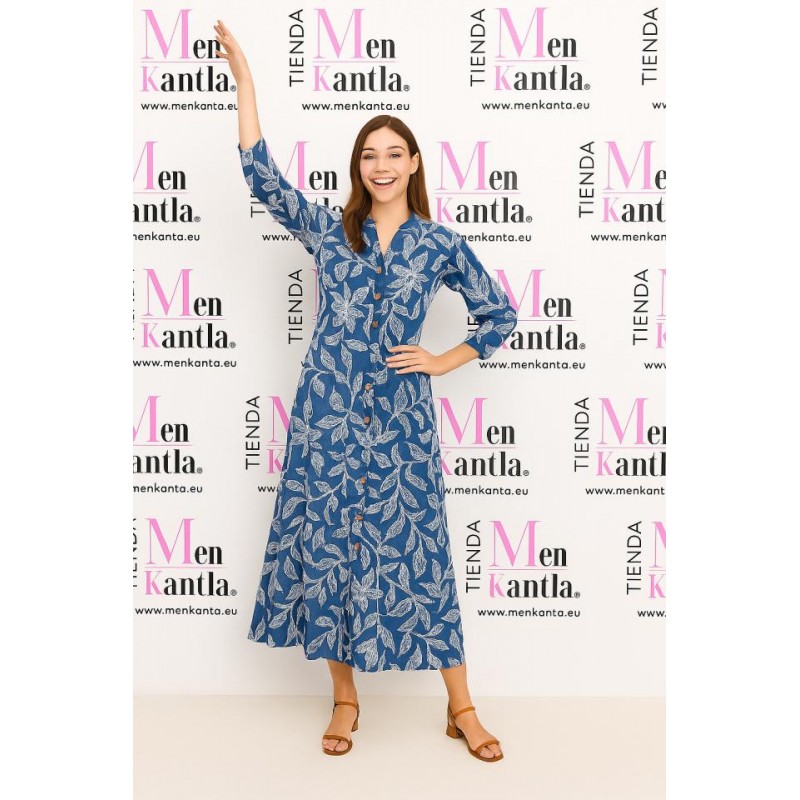 VESTIDO CAMISERO LINDA LARGO  MANGA LARGA 