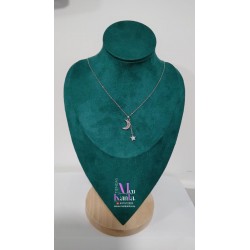 COLGANTE MEDIA LIUNA Y ESTRELLA CRISTAL PLATEADO