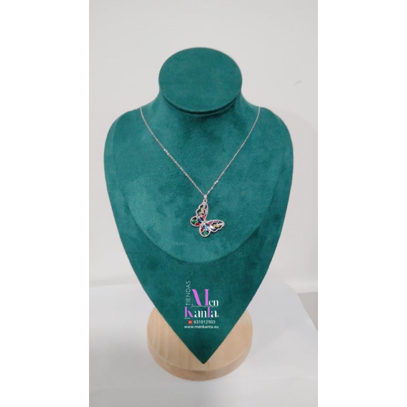 COLGANTE MARIPOSA CRISTAL COLOR GD PLATEADA