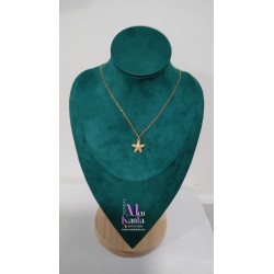 COLGANTE ESTRELLA DE MAR DORADA PIEDRA I DORADA