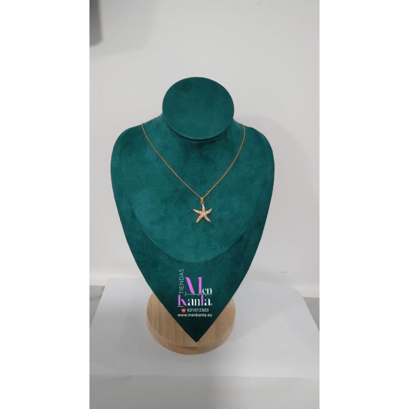 COLGANTE ESTRELLA DE MAR DORADA PIEDRA II DORADA