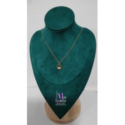 COLGANTE COLA BALLENA EN CIRCULO DORADO