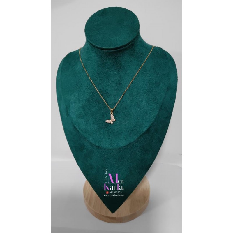 COLGANTE MARIPOSA CRISTAL PQ  DORADO