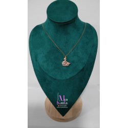 COLGANTE CISNE CRISTAL BLANCO DORADO 